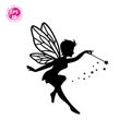 Beautiful fairy silhouette vector template D