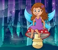 Fairy sitting on mushroom theme 4