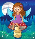 Fairy sitting on mushroom theme 3