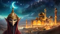 fairy tale background in arabian night style