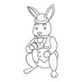 Fairy tale bunny coloring book vector illustration