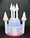 Fairy tale castle fondant cake for special birthdays Royalty Free Stock Photo