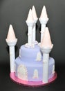 Fairy tale castle fondant cake for special birthdays Royalty Free Stock Photo