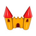 Fairy tale castle icon, cartoon style Royalty Free Stock Photo