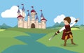 Kid Knight Castle Royalty Free Stock Photo