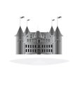 Fairy-tale castle on white background.