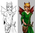 Fairy tale character - winged girl