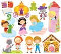 Fairy Tale collection with cute characters Royalty Free Stock Photo