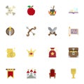 Fairy tale flat icons set Royalty Free Stock Photo