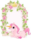 Fairy tale frame with unicorn