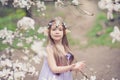 fairy tale girl. Portrait of mystic elf child. Cosplay character Royalty Free Stock Photo