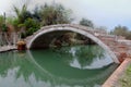 Devil`s bridge over a Venetian Canal, Torcello, Venice, Italy Royalty Free Stock Photo