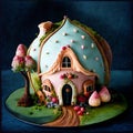 Fairy tale marzipan house cake