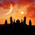 Fairy Tale Palace Desert Sunset