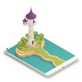 Fairy Tale Smartphone Isometric Composition Royalty Free Stock Photo