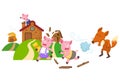 Fairy tale three little pigs Royalty Free Stock Photo