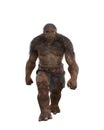 Fairy tale Troll monster walking towards viewer with clenched fists. Isolated 3D illustration