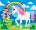 Fairy tale unicorn theme image 2 Royalty Free Stock Photo