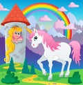 Fairy tale unicorn theme image 3 Royalty Free Stock Photo