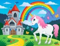 Fairy tale unicorn theme image 4 Royalty Free Stock Photo