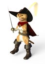 Puss in Boots, 3D Illustration Royalty Free Stock Photo