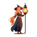 FAIRY TALE WITCH HOLDING LIGHT STICK VECTOR