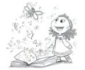 Fairy tales book BW Royalty Free Stock Photo