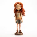 Hyper-realistic Orange Doll Figurine With Red Hair