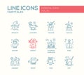 Fairy Tales- flat design line icons set Royalty Free Stock Photo