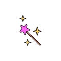 fairy wand icon. Element of magic icon for mobile concept and web apps. Color fairy wand icon can be used for web and mobile on