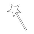 Fairy Wand Line Art Vector Royalty Free Stock Photo