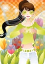 fairy wearing glasses. Vector illustration decorative design