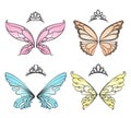 Fairy wings with princess tiara