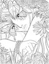 Fairyland Beauties Coloring Page For Adult