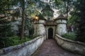 The fairytaile castle in the fairytale forest in the theme park