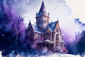 Fairytale beautiful winter castle, ai illustration Royalty Free Stock Photo