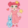 A fairytale cartoon character. Little princess.