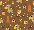 Fairytale cartoon of seamless pattern vector