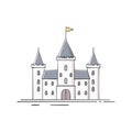 Fairytale Castle Building Illustration Cartoon Design Medieval Architecture Royalty Free Stock Photo