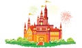 Fairytale castle fireworks