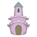 Fairytale castle icon, cartoon style Royalty Free Stock Photo