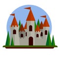 Fairytale castle. medieval old town. Stone walls and towers Royalty Free Stock Photo