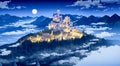 Fairytale castle in the mountains Royalty Free Stock Photo