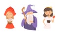 Fairytale Character with Red Riding Hood and Snow White with Apple Vector Set Royalty Free Stock Photo