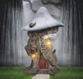 Fairytale dreamlike tree house in fantasy forest Royalty Free Stock Photo