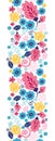 Fairytale flowers vertical seamless pattern