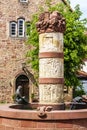 Fairytale Fountain and Town Hall in Steinau an der Strasse, birthplace of the Brothers Grimm, Germany