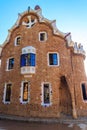 Fairytale gingerbread house in Park Guell designed by Antoni Gaudi in Barcelona, Spain Royalty Free Stock Photo