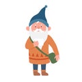 Fairytale gnome working as postman