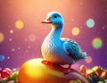 Fairytale Goose Sitting on a Golden Egg Royalty Free Stock Photo